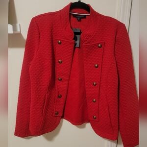NWT Tommy Hilfiger Red Quilted Blazer